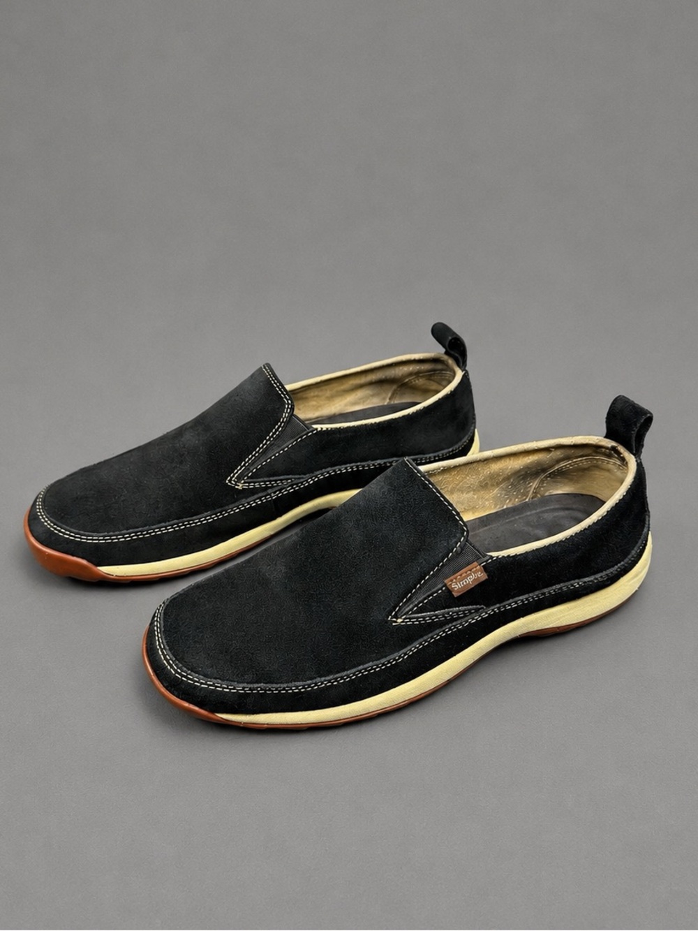 Simple Spice BLK Black Suede Slip-On Shoes Leather Lined Women’s Size 8 Casual